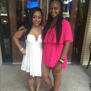 Hot pink short romper